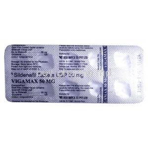 Vigamax,Sildenafil  50mg, VEA Impex,  Blisterpack information