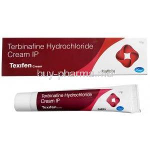 Texifen Cream, Terbinafine 1% w/w, 10g, Leeford Healthcare Ltd, Box, Tube