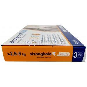 Stronghold Plus, Selamectin 30mg, Sarolaner 5mg 0.5ml x 3 Pipettes for Medium Cats (2.5-5kg), Zoetis Australia, Box side view-2