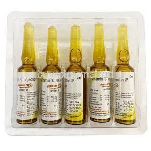 Arcovit C Injection, VitaminC 100mg, 5ml Vial,Arco lifesciences pvt ltd, 5 Vials