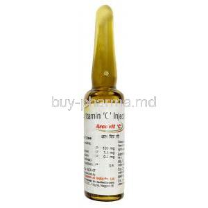 Arcovit C Injection, VitaminC 100mg, 5ml Vial,Arco lifesciences pvt ltd, Vial information