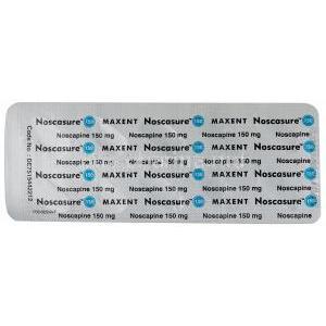 Noscasure 150, Noscapine 150mg, Capsule, Maxent, Blisterpack information