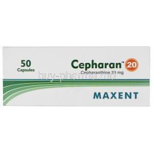 Cepharan 20, Cepharanthine 20 mg, Capsule, Maxent, Box front view