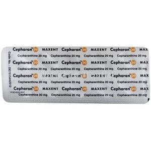 Cepharan 20, Cepharanthine 20 mg, Capsule, Maxent, Blisterpack information