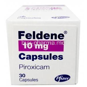 Feldene, Piroxicam 10mg, Capsule, Pfizer, Box top view