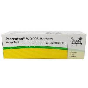 Psorcutan ointment, Calcipotriol 0.005%, Ointment 30g, Intendis, Box front view