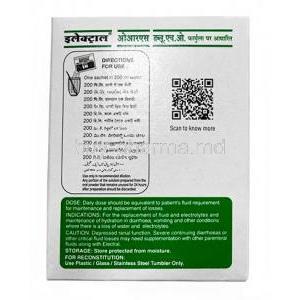 Electral Oral Rehydration Salts Powder 21.8 g per Sachet, FDC Ltd, Box back view