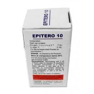 Epitero Injection, Epirubicin 10mg, Vial,Hetero Drugs, Box information, Dosage
