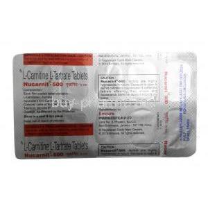 Nucarnit, L-Carnitine 330mg, Emcure Pharma, Blisterpack information