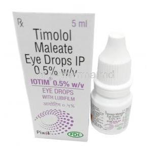 Iotim Eye Drops, Timolol Maleate 0.5%, Eye Drops 5mL, Box , Bottle