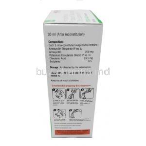 Toxo- Mox Dry Syrup, Amoxycillin 200 mg, Clavulanic Acid 28.5 mg, Dry Syrup 30mL, Sava Vet, Box information, Composition, Storage