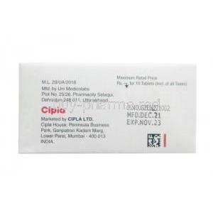 Risnia MD 4.0, Risperidone 4 mg, tablet, Cipla, Box information