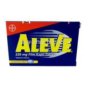 Aleve, Naproxen 220 mg, Bayer, Box front view