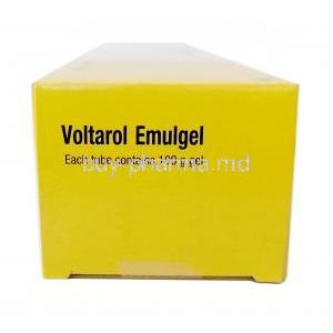 Voltarol Emugel,Diclofenac diethylammonium 1%, Gel 100g, GSK, Box side view
