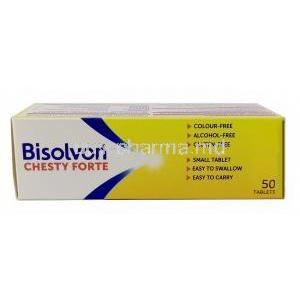 Bisolvon Chesty Forte,Bromhexine 8 mg,Boehringer Ingelheim, Box top view