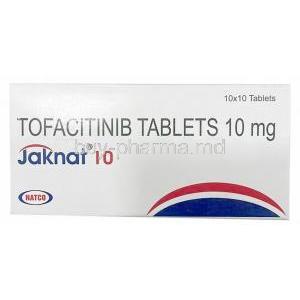 Jaknat 10, Tofacitinib 10mg, Natco Pharma,  Box front view