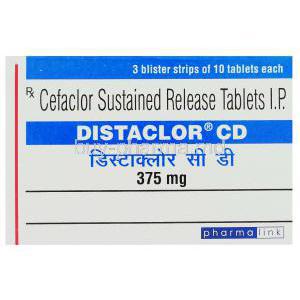 Distaclor CD, Generic  Ceclor,  Cefaclor  Box