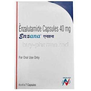 Enzana, Enzalutamide 40 mg, Hetero Drugs Limited, Box front view