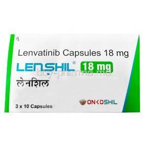Lenshil, Lenvatinib 18mg, Shilpa Medicare Limited, Box front view