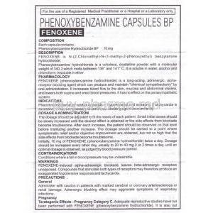 Fenoxene, Generic  Dibenzyline, Phenoxybenzamine Information Sheet 1