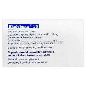 Skelebenz, Cyclobenzaprine 15 mg, Sun Pharma, Box information