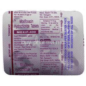 Moxif, Generic Avelox,  Moxifloxacin Packaging