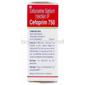 Cefoprim,  Generic Zinacef,  Cefuroxime Injection Composition
