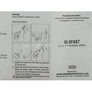 Olofast,  Generic Patanase,  Olopatadine  Nasal Spray Information Sheet 6