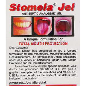 Stomela Jel box information sheet 1