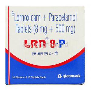LRN 8 P, Generic Lorcam XP, Lornoxicam / Paracetamol box