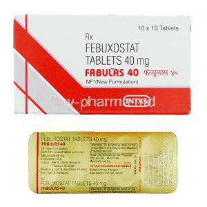 Fabulas, Generic Uloric, Febuxostat 40 mg