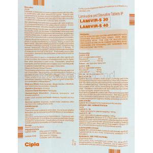 Lamivir S, Lamivudine 150 mg/ Stavudine 30 mg information sheet 1