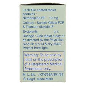 Nitrepin, Nitrendipine 10 mg box information