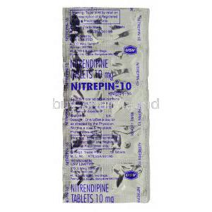 Nitrepin, Nitrendipine 10 mg packaging