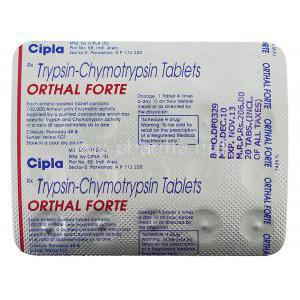 Orthal Forte, Trypsin Chymotrypsin packaging