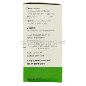 Atrmin, D-Penicillamine 250 mg box composition