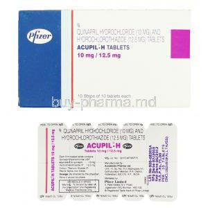Acupil H, Quinapril 10 mg/  Hydrochlorothiazide 12.5 mg