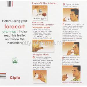Foracort, Generic  Symbicort, Formoterol Fumarate / Budesonide  Inhaler information sheet 3