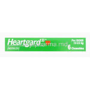 Heartgard 30 Chewable Ivermectin 136mcg for medium Dog (12-22kg) 6 chewables