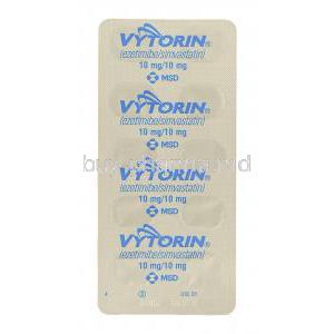 Vytorin, Ezetimibe 10 mg/ Simvastatin 10 mg packaging