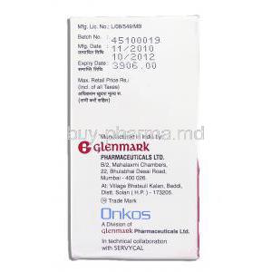 Epithra , Generic Ellence, Epirubicin  100 mg Injection Glenmark