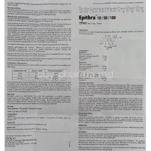 Epithra , Generic Ellence, Epirubicin  100 mg Injection information sheet 1