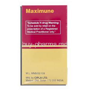 Maximune , Generic Invirase, Saquinavir 500 mg Cipla manufacturer