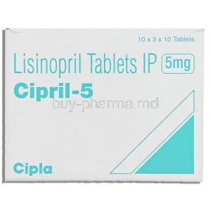 Cipril, Generic Prinivil; Zestril;,  Lisinopril 5 Mg Tablet (Cipla)