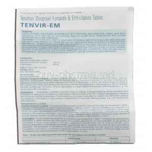 Tenvir - EM ,  Emtricitabine and Tenofovir Disoproxil Fumarate information sheet 1