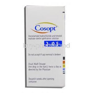 Cosopt, Dorzolamide HCl 2%/ Timolol maleate 0.5% Eye Solution