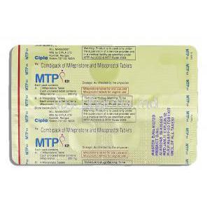 MTP Kit, Mifepristone 200 mg/ Misoprostol 200 mcg packaging