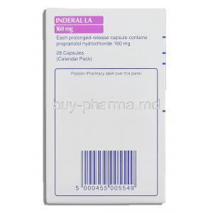 Inderal LA Propranolol 160 mg Prolonged-Release (Calendar Pack)