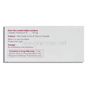 Cosart, Generic  Cozaar , Losartan 50 mg composition