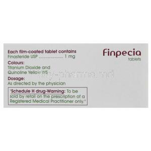 Finpecia, Generic Propecia, Finasteride 1mg (Cipla) Box Information